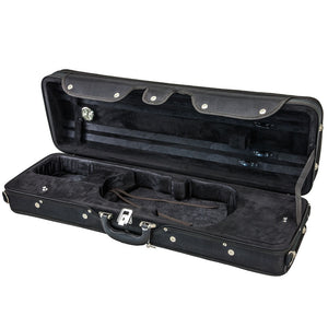 SKY QF22 Oblong Lightweight Violin Case with Hygrometer Black/black