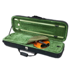 SKY QF26 Oblong Lightweight Violin Case with Hygrometer Black/Green