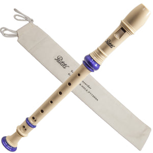 Paititi Soprano Recorder 8-Hole With Cleaning Rod + Carrying Bag, Creamy/Blue Color Key of C-Recorder-Rosa Musical Instrument