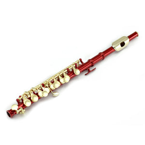 Sky(Paititi) Band Approved Red Lacquer Plated Gold Key Piccolo Key of C Starter Kit