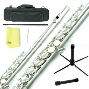 Sky C Foot Flute Silver Closed Hole Band Approved