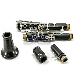 SKY Ebonite Bb Clarinet Ebony Neck and Bell with Case, Mouthpiece, 11 Reeds, Care kit and more