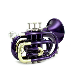 Sky Band Approved Purple Lacquer Plated Brass Bb Pocket Trumpet