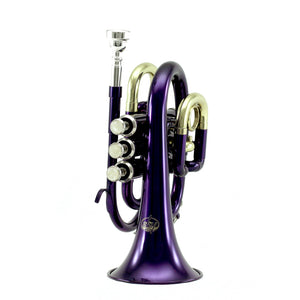 Sky Band Approved Purple Lacquer Plated Brass Bb Pocket Trumpet