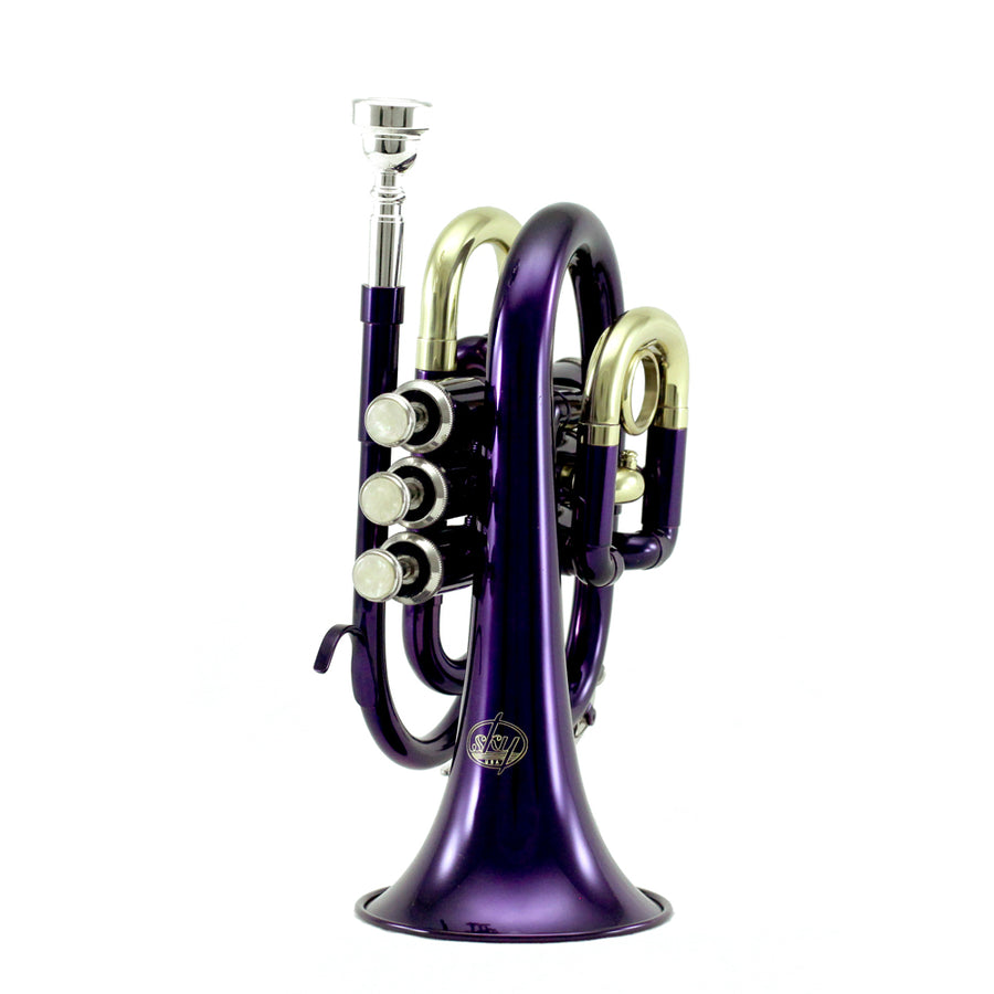 Sky Band Approved Purple Lacquer Plated Brass Bb Pocket Trumpet