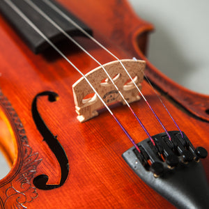 Beautiful Hand Carved Pattern Violin 4/4 Open Clear Tone Two Piece Maple Back