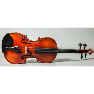 Beautiful Hand Carved Pattern Violin 4/4 Open Clear Tone Two Piece Maple Back