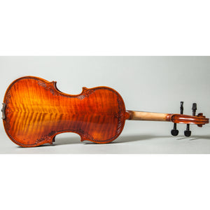 Beautiful Hand Carved Pattern Violin 4/4 Open Clear Tone Two Piece Maple Back
