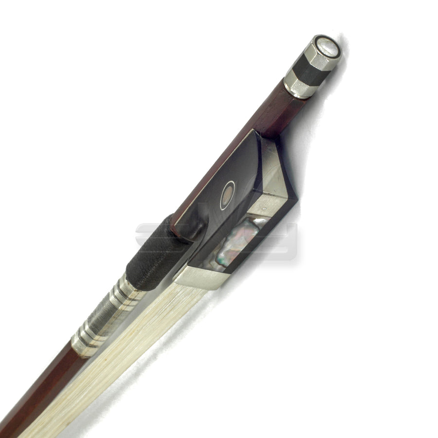 Violin Bow Brazil Wood Intermediate Octagonal Fully-Line Abalone Frog