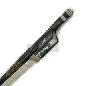 SKY 4/4 Violin Bow Satin Carbon Fiber Round Stick Mongolian Horsehair with Double Pearl Eye
