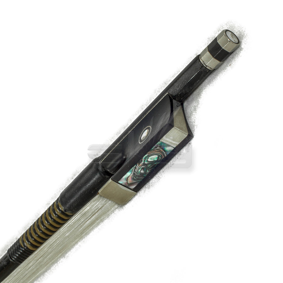 SKY 4/4 Violin Bow Satin Carbon Fiber Round Stick Mongolian Horsehair with Double Pearl Eye