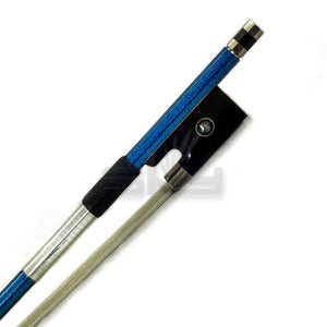 SKY 4/4 Violin Bow Satin Carbon Fiber Round Stick Double Pearl Eye Frog - Blue