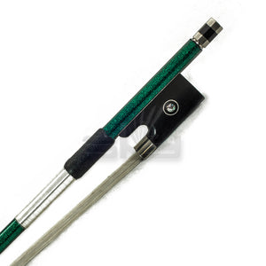 SKY 4/4 Violin Bow Satin Carbon Fiber Round Stick Double Pearl Eye Frog - Green