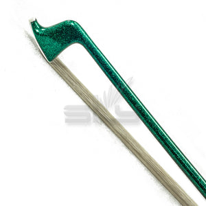 SKY 4/4 Violin Bow Satin Carbon Fiber Round Stick Double Pearl Eye Frog - Green