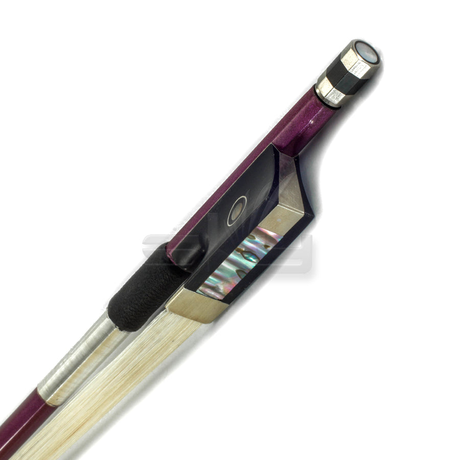 SKY 4/4 Violin Bow Satin Carbon Fiber Round Stick Double Pearl Eye Frog - Pink