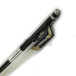SKY 4/4 Violin Bow Satin Patterned Carbon Fiber Round Stick Silver Fleur De Lys Frog