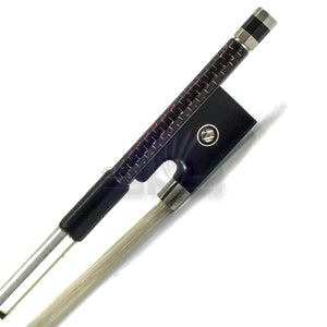 SKY 4/4 Violin Bow Red Silver Inlaid Patterned Carbon Fiber Round Double Pearl Eye Frog