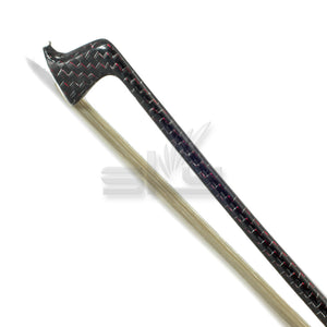 SKY 4/4 Violin Bow Red Silver Inlaid Patterned Carbon Fiber Round Double Pearl Eye Frog