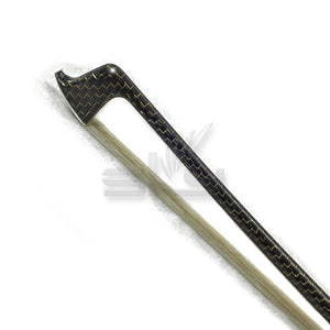 SKY 4/4 Violin Bow Gold Silver Inlaid Patterned Carbon Fiber Round Stick Double Pearl Eye