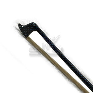 SKY 4/4 Violin Bow Blue Silver Inlaid Patterned Carbon Fiber Round Stick Double Pearl Eye Frog