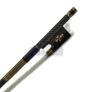 SKY 4/4 Violin Bow Silver Inlaid Patterned Carbon Fiber Bow Golden Fleur De Lys Frog
