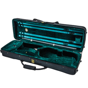 SKY SS100 Series 4/4 Violin Oblong Case with Hygrometer Black/Green