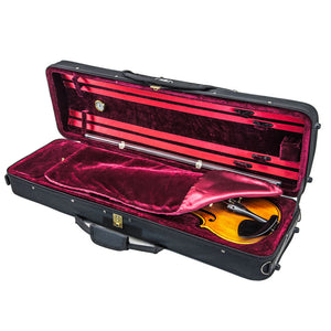SKY SS100 Series 4/4 Violin Oblong Case with Hygrometer Black/Burgundy