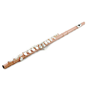 Sky C Foot Flute Velvet Pink Silver Closed Hole Band Approved