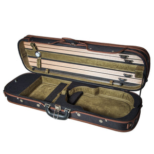 Sky Violin Oblong Case VNCW13 Solid Wood with Hygrometers Black/Green Khaki