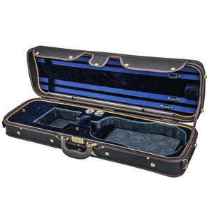 Sky Violin Oblong Case VNCW02 Solid Wood with Hygrometers Black/Blue