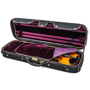 Sky Violin Oblong Case VNCW03 Solid Wood with Hygrometers Black/Burgundy