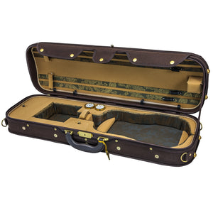 Sky Violin Oblong Case VNCW05 Solid Wood with Hygrometers Brown/Yellow