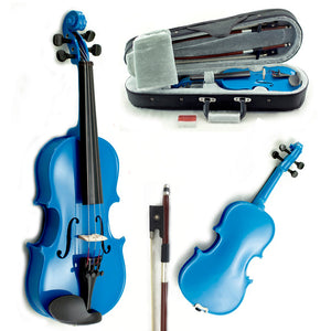 SKY Solid Wood 1/10 - 1/16 Size Kid Violin with Lightweight Case, Brazilwood Bow