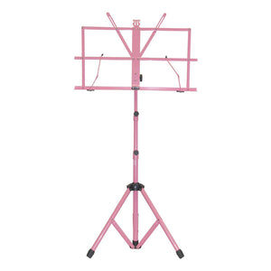 Sky Lightweight Adjustable Folding Music Stand with Carrying Bag Pink