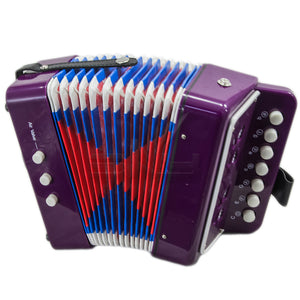 SKY Accordion Purple Color 7 Button 2 Bass Kid Music Instrument