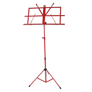 Sky Lightweight Adjustable Folding Music Stand with Carrying Bag Red