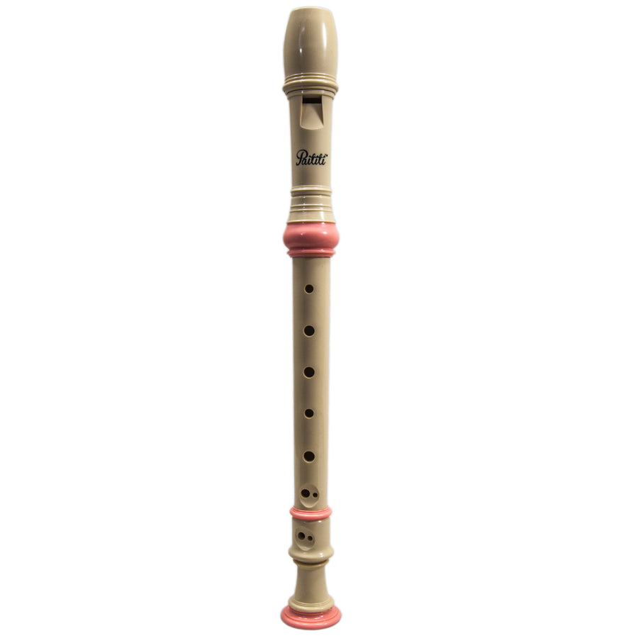Paititi Soprano Recorder 8-Hole With Cleaning Rod + Carrying Bag, Creamy/Pink Color Key of C-Recorder-Rosa Musical Instrument